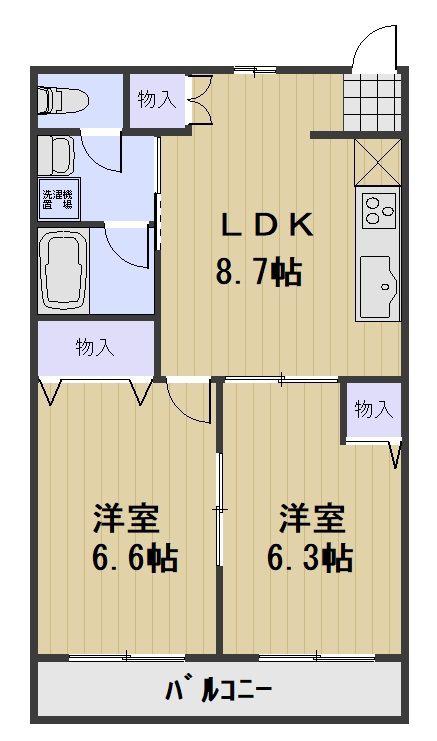 PRECIOUS-K(2LDK/2階)の間取り写真