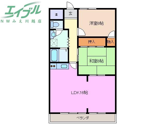 MKタウン江場A(2LDK/3階)の間取り写真