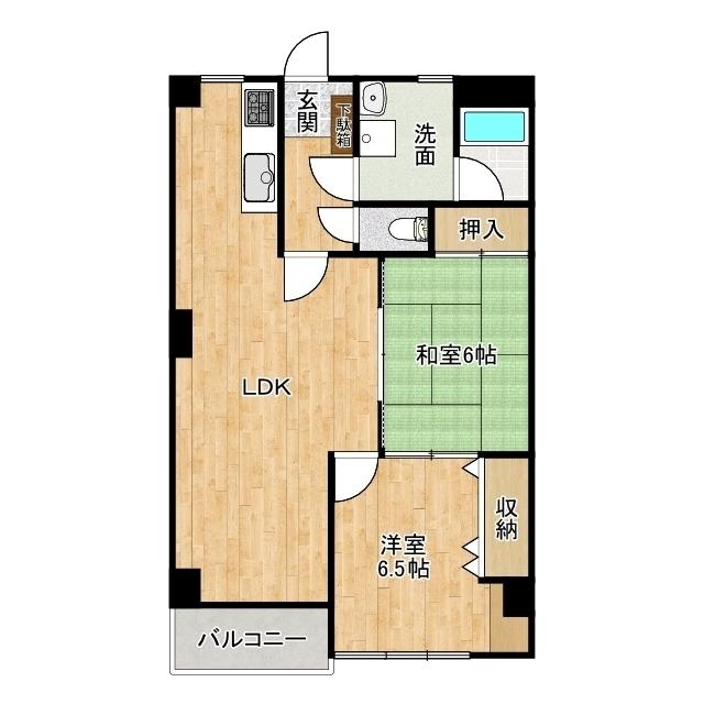 レジデンス両替町(2LDK/2階)の間取り写真