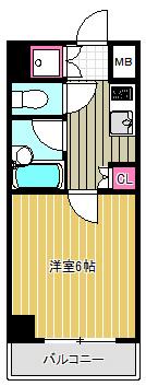 ルーブル武蔵小杉(1K/2階)の間取り写真