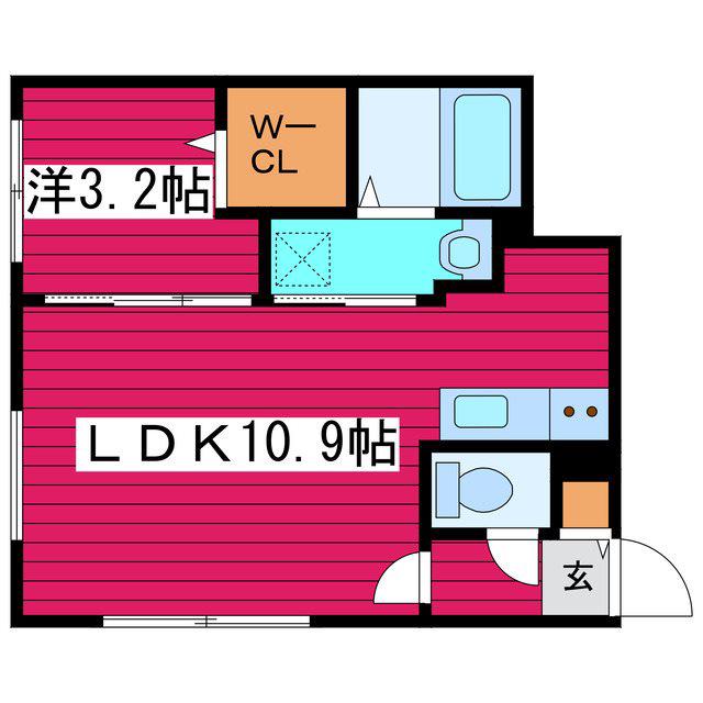 CITY RESIDENCE月寒西(1LDK/3階)の間取り写真