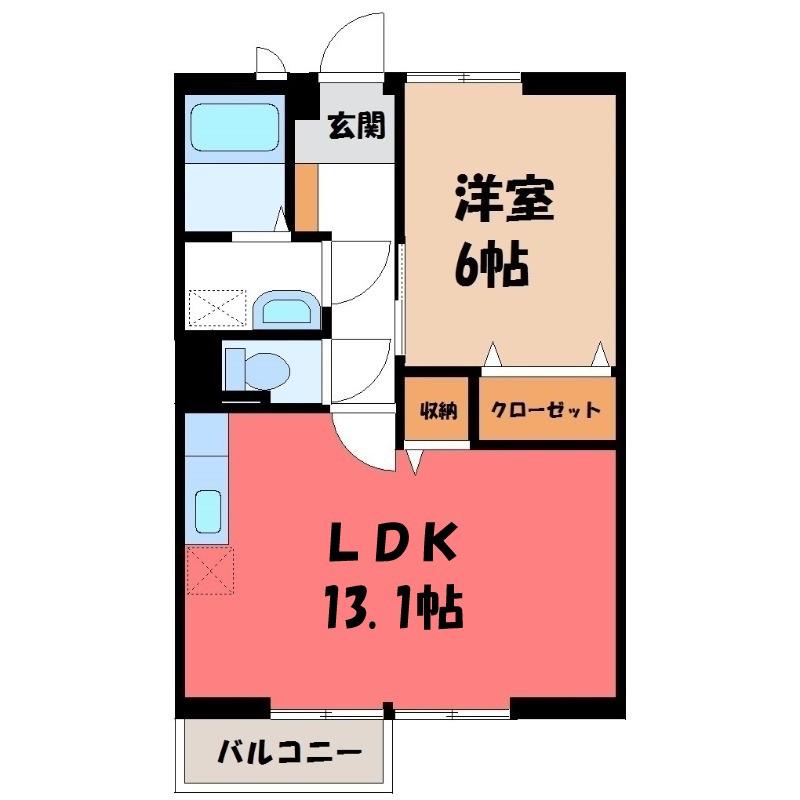 グローリ-I(1LDK/2階)の間取り写真