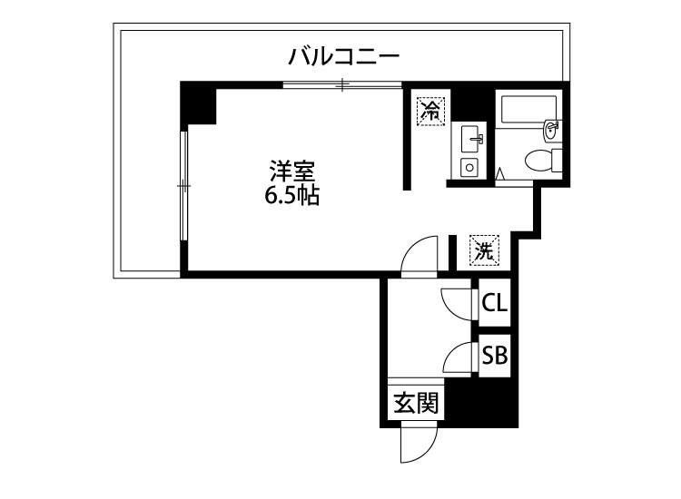 リバティプラザ本町(ワンルーム/6階)の間取り写真