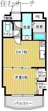 ヌーベルバーグ(1DK/1階)の間取り写真