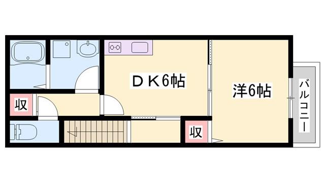 SENSE三木本町(1DK/1階)の間取り写真