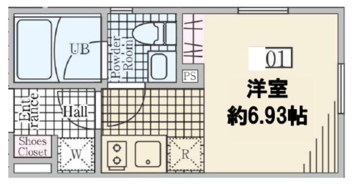 REVERESIDENCE阿佐ヶ谷(ワンルーム/1階)の間取り写真