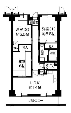 KOHEEⅡ(3LDK/3階)の間取り写真