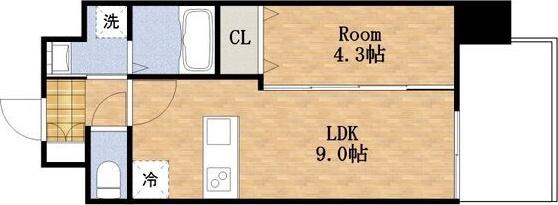 フォーゼ舟橋町(1LDK/10階)の間取り写真