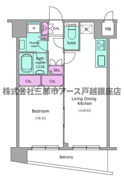 FORESTA戸越銀座(1LDK/6階)の間取り写真