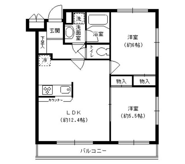 ルミエール妙蓮寺2(2LDK/3階)の間取り写真