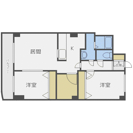 第5ヤナギダビル(2LDK/10階)の間取り写真