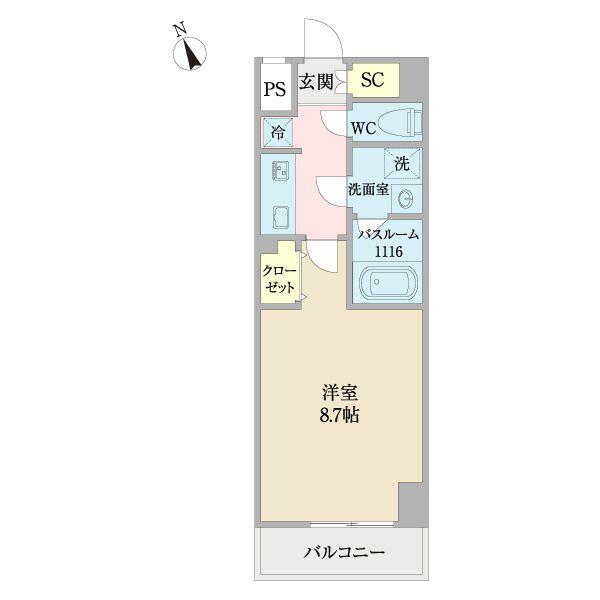 コントレイルりんくう常滑(1K/5階)の間取り写真