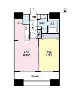 グランドール浦和岸町(1LDK/12階)の間取り写真