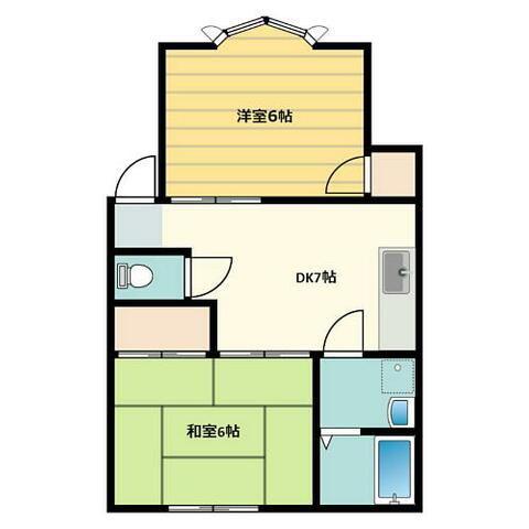 サンコーポ清水(2DK/2階)の間取り写真