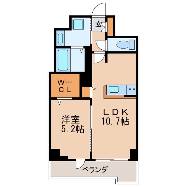 RESIDENCE丸の内七間町(1LDK/8階)の間取り写真