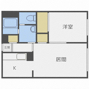 シャーメゾン発寒A(1LDK/1階)の間取り写真