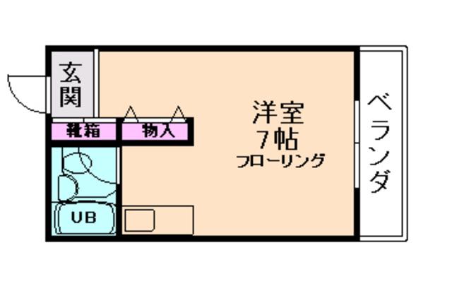 六甲石橋プラザ(ワンルーム/3階)の間取り写真