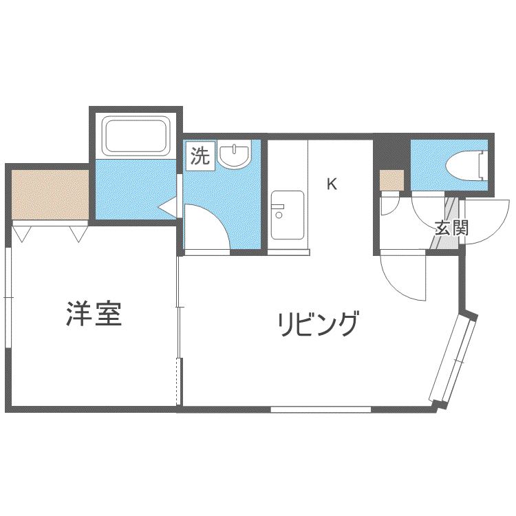 カルム札幌(1LDK/2階)の間取り写真