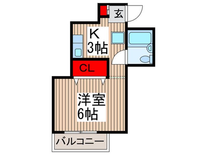 エール狭山ヶ丘(1K/4階)の間取り写真