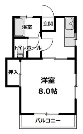 シャトレー鈴木(1K/2階)の間取り写真