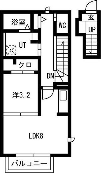 SELENEII(1LDK/2階)の間取り写真