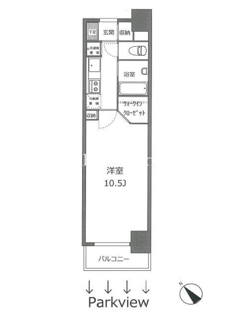 ラメール横浜(1K/4階)の間取り写真