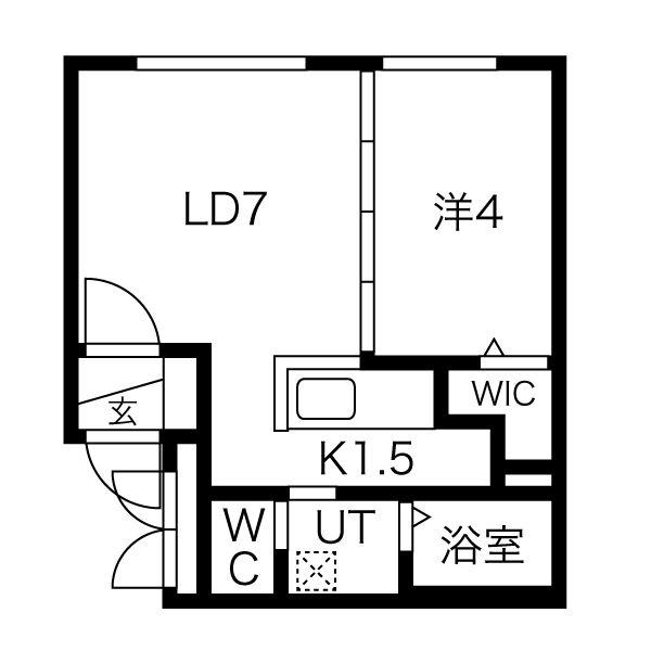 グランラヴィーヌ円山(1LDK/2階)の間取り写真