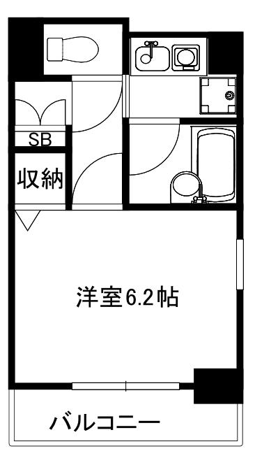 コアパレス常葉6(1K/4階)の間取り写真