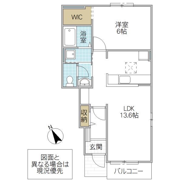 ゴールドリーフII(1LDK/1階)の間取り写真