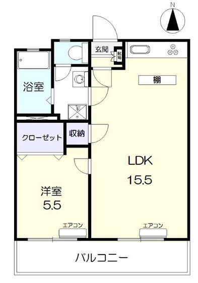 BAYSAIDE OKAYAMA(1LDK/3階)の間取り写真