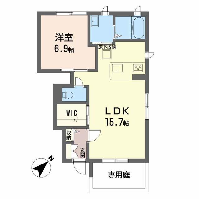 ファーレ(1LDK/1階)の間取り写真