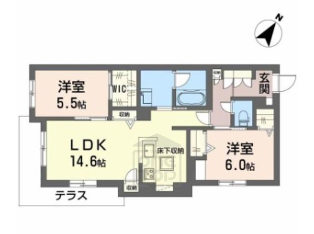 ヘミングウェイ(2LDK/1階)の間取り写真