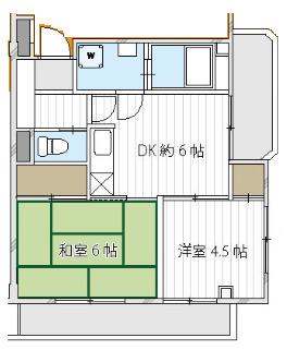 アローハイツ(2DK/2階)の間取り写真