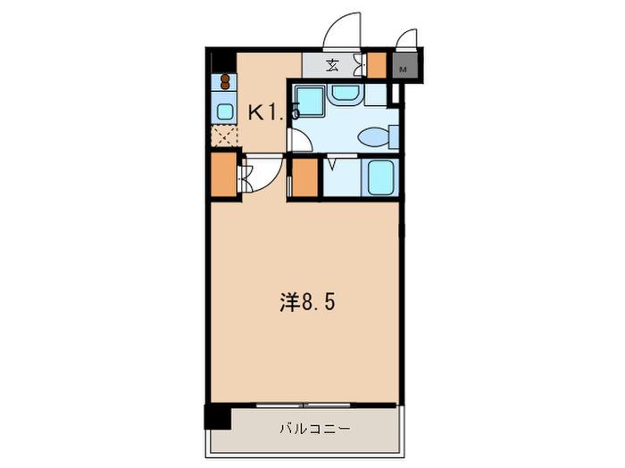 ADEN麻布十番(1K/8階)の間取り写真