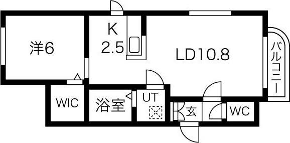 地下鉄東西線 菊水駅 徒歩10分 4階建 築15年(1LDK/2階)の間取り写真