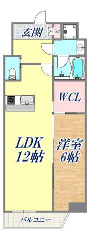 プレジオ神戸ウエスト(1LDK/13階)の間取り写真