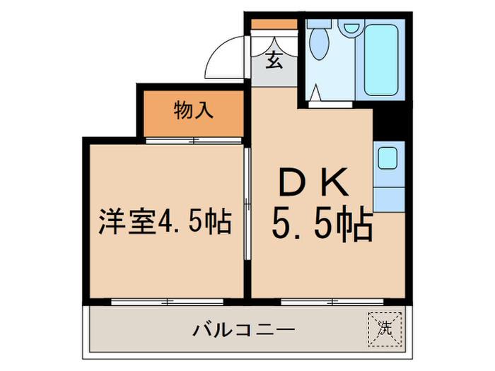 GSハイム西新宿(1DK/4階)の間取り写真