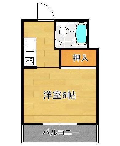 ネクスト西折尾(1K/6階)の間取り写真