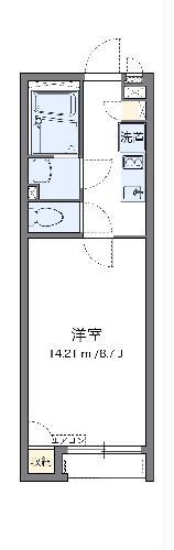 クレイノウッドベル港南台(1K/2階)の間取り写真