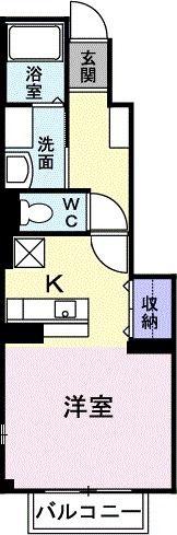ミラドール新所沢(ワンルーム/1階)の間取り写真