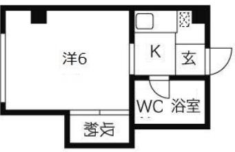 良本三川口マンション(1K/5階)の間取り写真