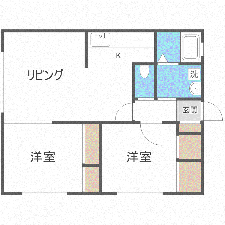 モデラコート(2LDK/2階)の間取り写真