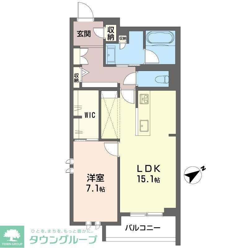 FDI CASA片瀬江の島 I(1LDK/4階)の間取り写真