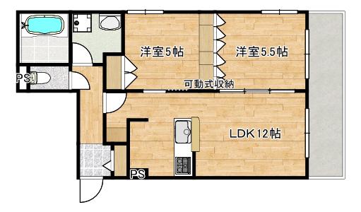 CHARME(2LDK/3階)の間取り写真
