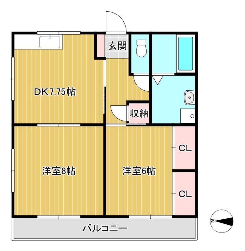 フォーシーズンズ出水II(2DK/2階)の間取り写真
