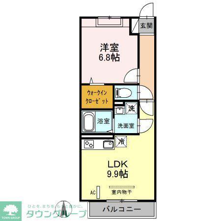 グランドキャッスル(1LDK/3階)の間取り写真