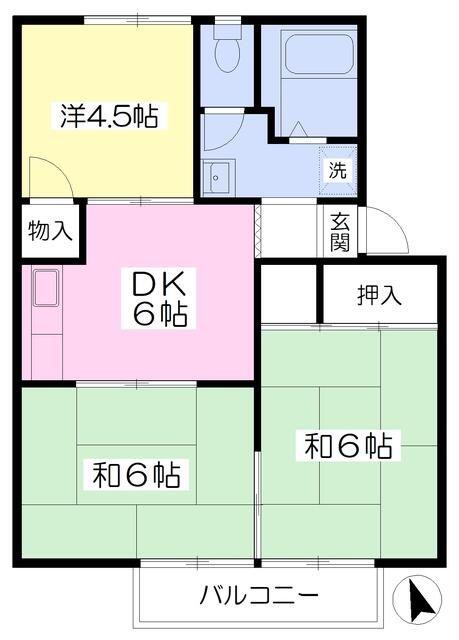 コーポ春永F棟(3DK/2階)の間取り写真