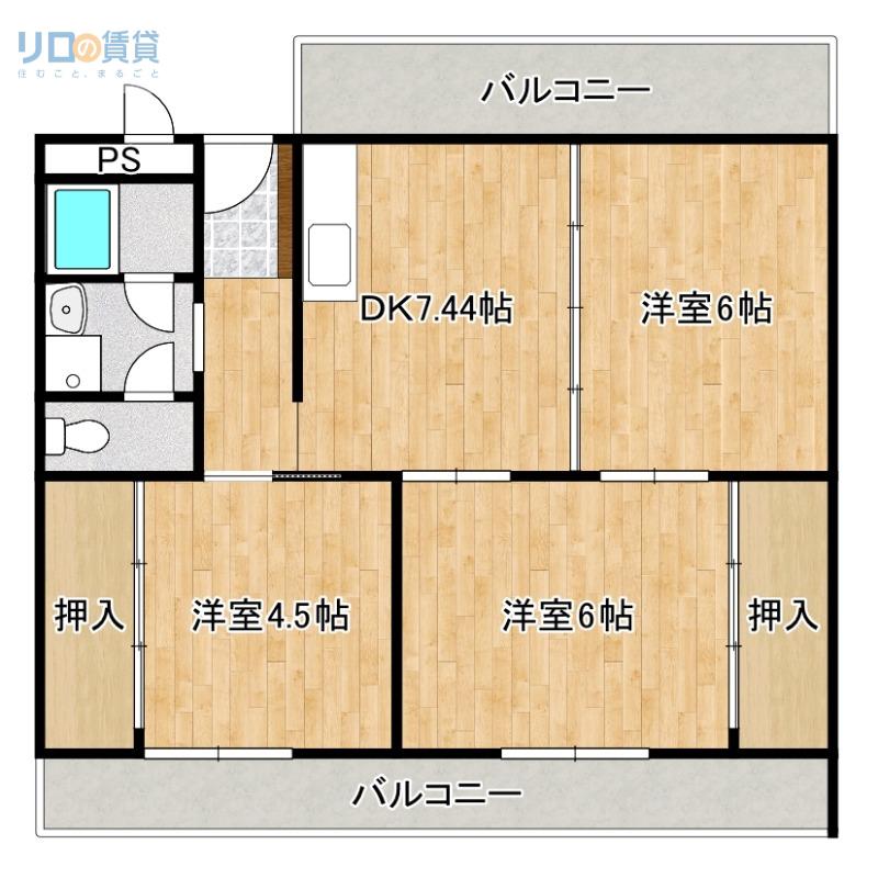ヴィラひばりヶ丘(2K/2階)の間取り写真
