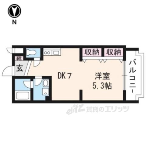 ルシェル三条大橋(1DK/3階)の間取り写真