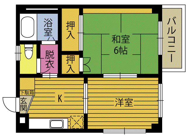 プレミール小野(2K/4階)の間取り写真